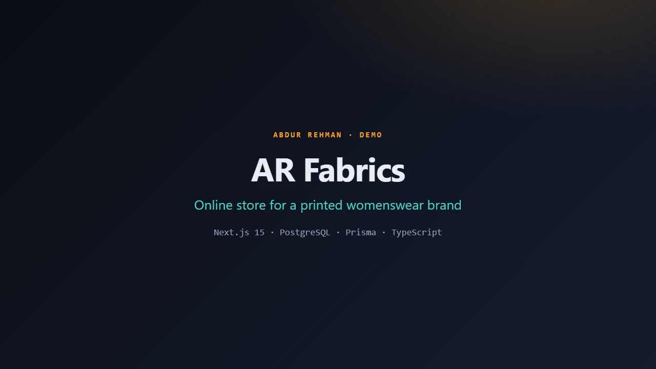 AR Fabrics — Clothing Brand Store — demo video preview