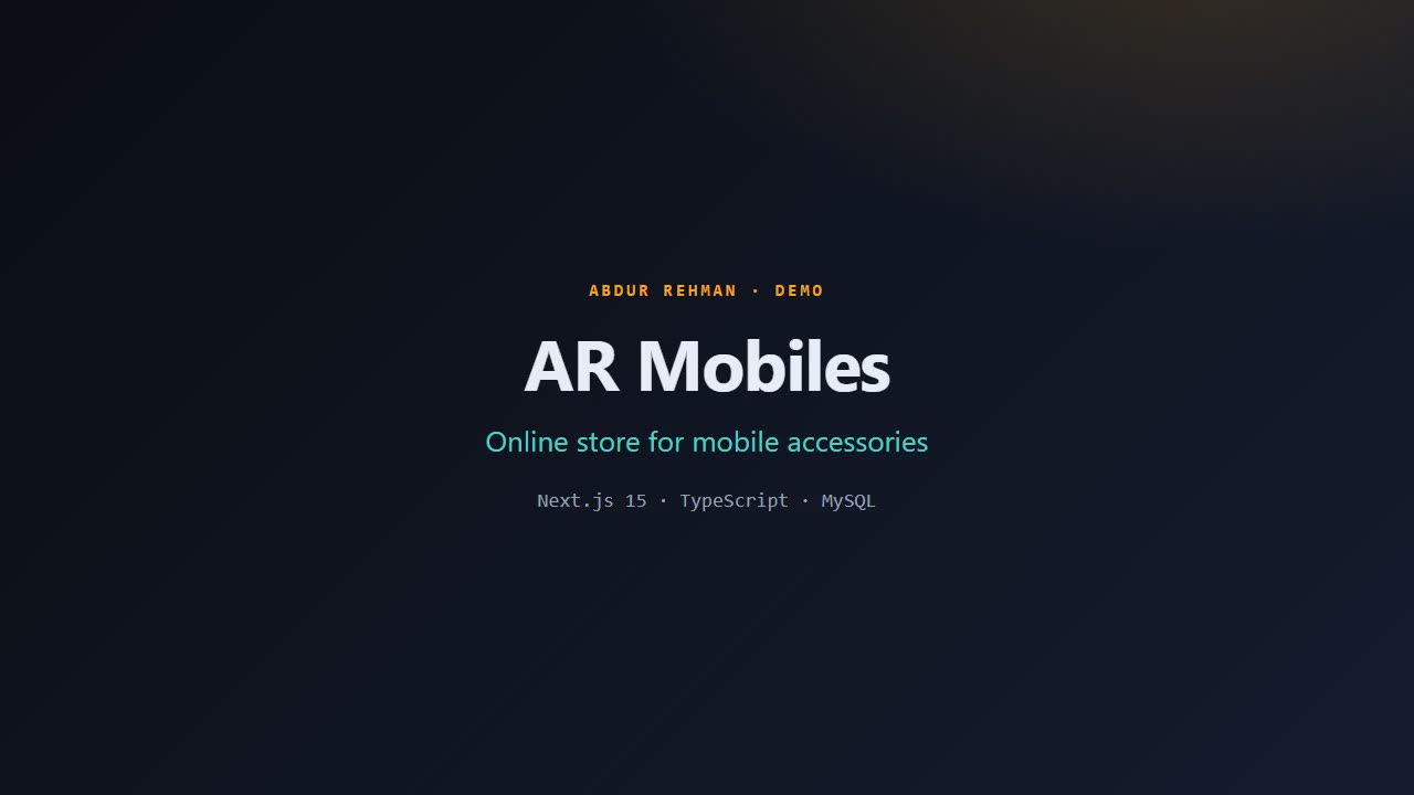 AR Mobiles — Online Store — demo video preview