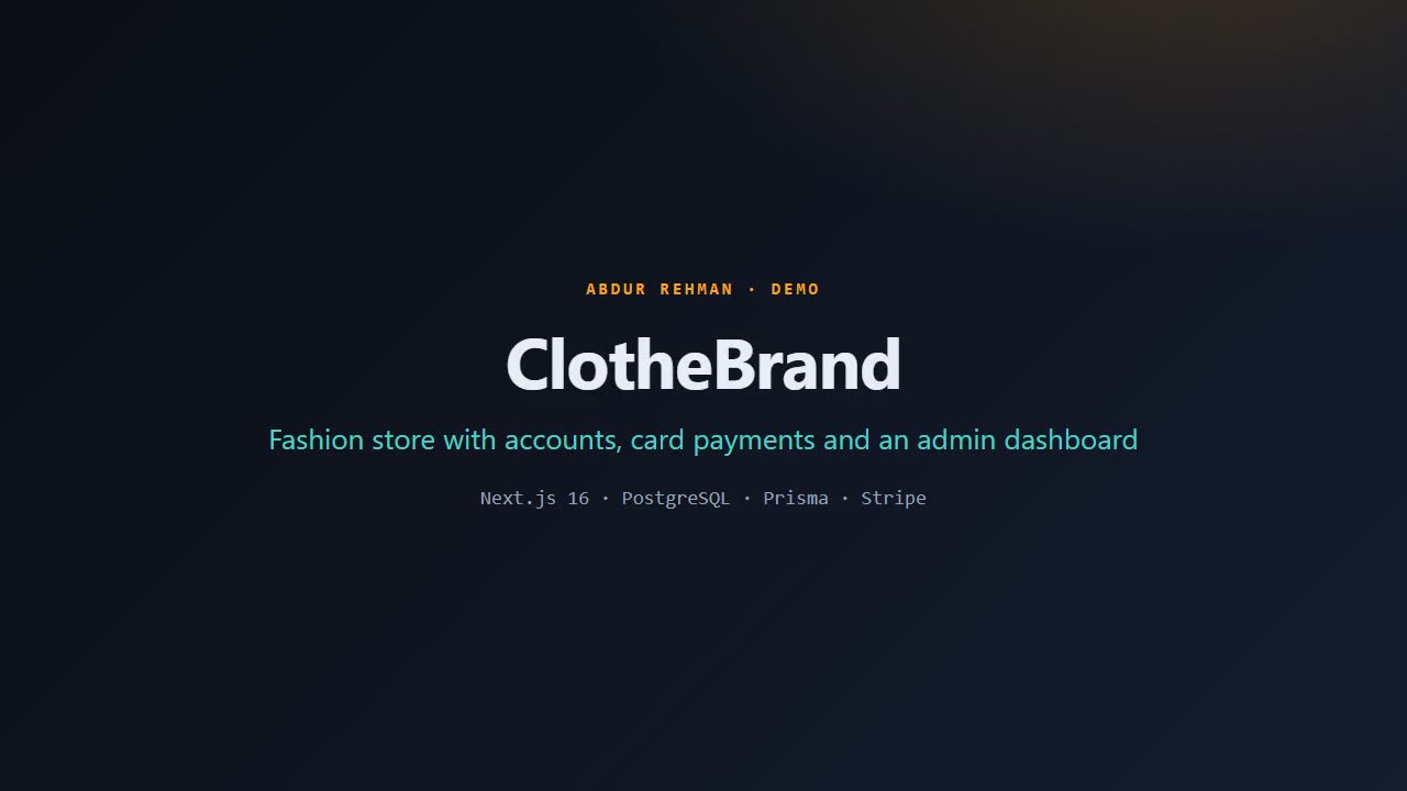 ClotheBrand — Fashion Store with Card Payments — demo video preview