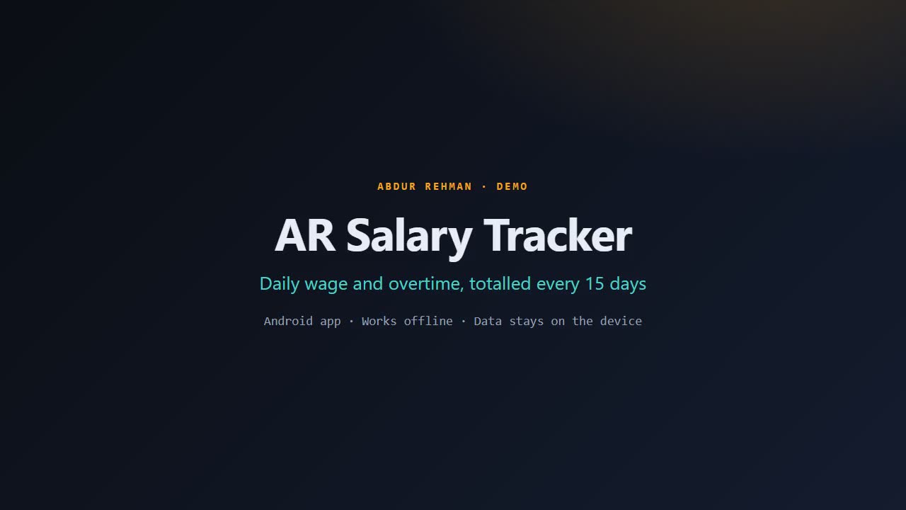 AR Salary Tracker — demo video preview